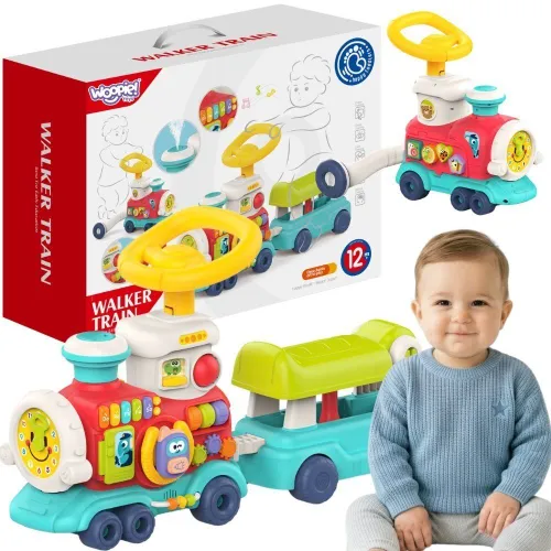Woopie Baby Lokomotywa Pchacz Jeździk 2W1 Interaktywny Pociąg