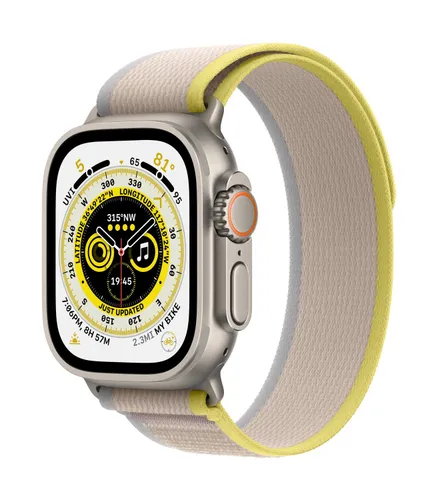 Apple Watch Ultra GPS+Cellular 49mm Titanium, желтый / без браслета Trail S / M