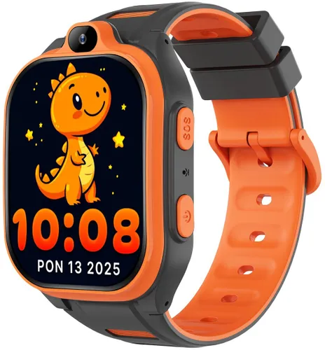 Smartwatch FOREVER Kids Boost KW-530 AI GPS WiFi 4G Czarno-pomarańczowy