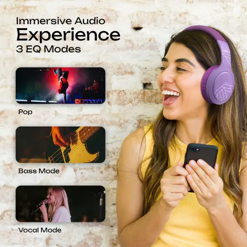 Słuchawki bezprzewodowe PowerLocus P19 Purple Nauszne Bluetooth 5.3 Fioletowy