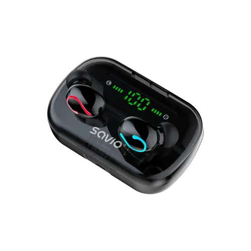 Słuchawki bezprzewodowe Savio TWS-06 Dokanałowe Bluetooth 5.0 Czarny