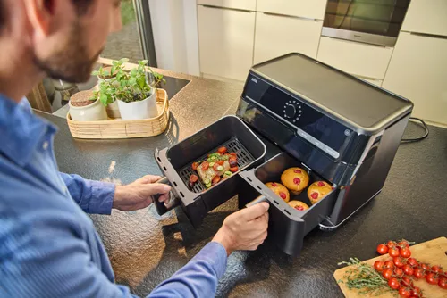 Air Fryer Frytkownica beztłuszczowa BRAUN TwinCook 5 TD5073 10l z podwójnym koszem i okienkiem do obserwacji postępów gotowania