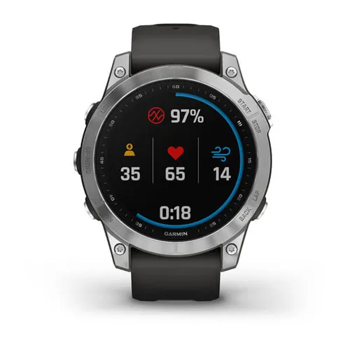 Smartwatch Garmin Fenix 7 srebrny z grafitowym paskiem (010-02540-01)