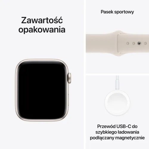 Apple Watch SE GPS + сотовый 44 мм алюминиевый лунный светящийся / лунный светящийся Спортивный ремешок S / M