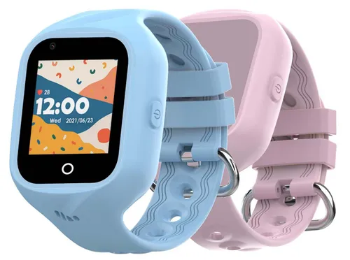 Smartwatch CELLY Kidswatch4G Niebieski + Różowy Pasek