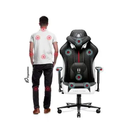 Fotel Diablo Chairs X-Player 2.0 Normal Size Gamingowy do 160kg Skóra ECO Tkanina Czarno-biały