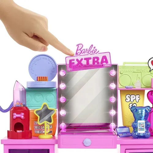 Кукла Барби Mattel Extra Fashion - туалетный столик + кукла (GYJ70)