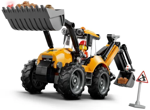 LEGO City 60480 Żółta koparko-ładowarka, zestaw klocków 7+