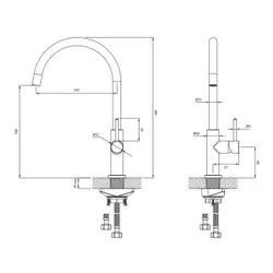 Bateria kuchenna OMNIRES Y Y1251BSB Mosiądz szczotkowany