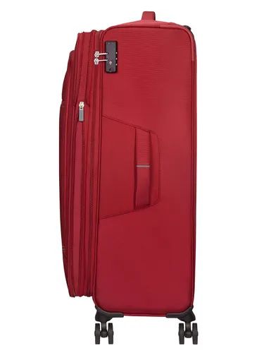 Poszerzana walizka duża American Tourister Crosstrack - red/grey