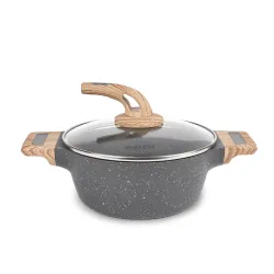 Garnek granitowy typu stone z pokrywką Konighoffer Fegato 2,2 l
