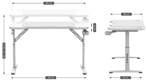 Biurko gamingowe HUZARO Hero 2.6 Biały