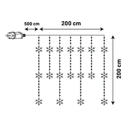 Kurtyna dekoracyjna CHRISTMAS DECORATION 1079738 408 LED Sieciowe 2 m Transparentny