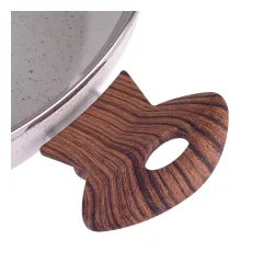 AMBITION Nature 28 cm biała - patelnia nieprzywierająca z pokrywką