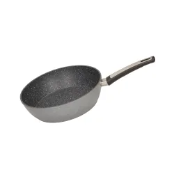 TESCOMA i-Premium Stone głęboka 28 cm szara - patelnia nieprzywierająca mineralna