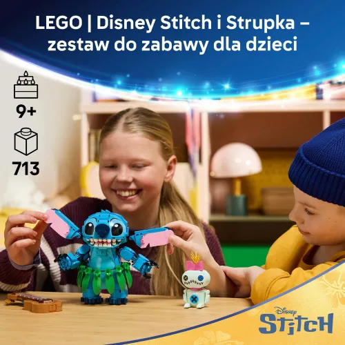 LEGO Disney 43296 Stitch i Strupka, zestaw klocków 9+