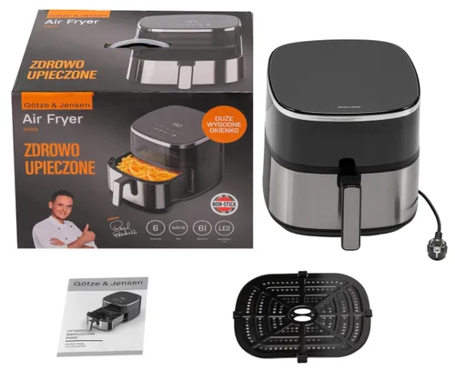 Air Fryer Frytkownica beztłuszczowa GÖTZE & JENSEN AF600X 6l z okienkiem do obserwacji postępów gotowania