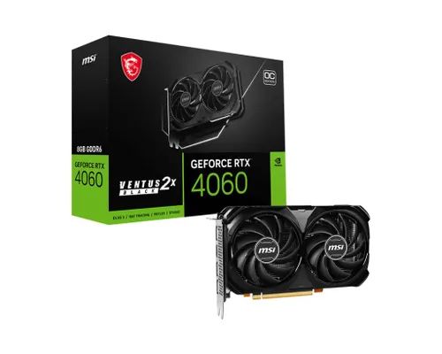 Karta graficzna MSI GeForce RTX 4060 VENTUS 2X BLACK OC 8GB GDDR6 128bit DLSS