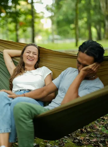 Hamak turystyczny Ticket To The Moon King Size Hammock - army green/brown