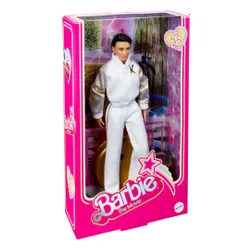 Beyaz ve altın eşofman giyen Barbie Zloty film doll Ken