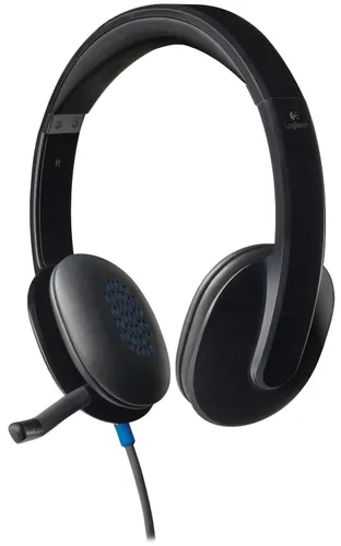 Słuchawki przewodowe z mikrofonem Logitech H540 Headset USB Nauszne Czarny