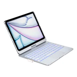 Etui na iPad Air 11 cali TYPECASE Flexbook Touch Srebrny Klawiatura