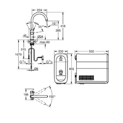 Bateria GROHE Blue Home 31455AL1 z filtrem Grafitowy