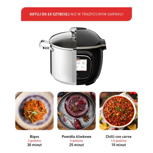 Multicooker Tefal Cook4me Touch Wi-Fi CY9128 1600W 6l Kosz do gotowania na parze + XA6078