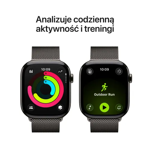 Apple Watch Series 11 GPS + Cellular 46mm Tytan Łupek Bransoleta mediolańska Łupek S/M
