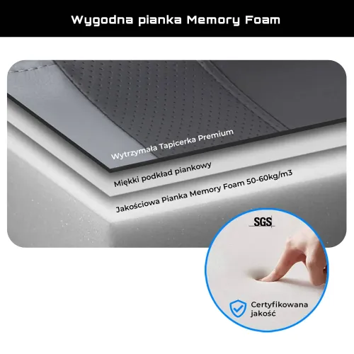Fotel GAMVIS Phantom Large Pikowany Czarny (złote elementy)