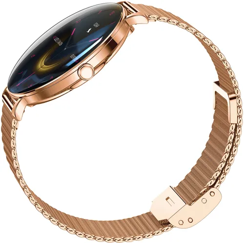 Smartwatch FOREVER SB-370 Lucca Różowe złoto + Pasek łaciaty