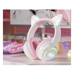 Słuchawki ONIKUMA GT838 Nauszne Biało-różowy