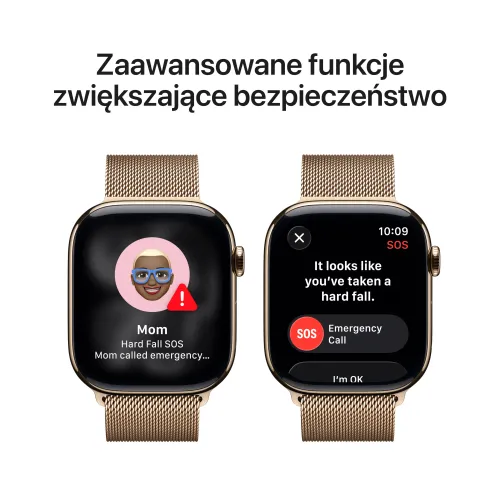 Apple Watch 11 GPS + Cellular 46mm koperta z tytanu (złoty) + bransoleta mediolańska rozmiar S/M (złoty)