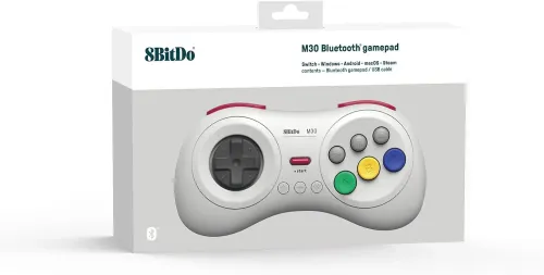 Pad 8BitDo M30 Bluetooth Wireless do PC, Nintendo Switch, Android Bezprzewodowy	Biały