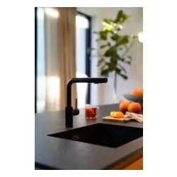 Bateria KFA Armatura Duero Pure Basic Pull-Out 6623-113-81 Czarny Stal szlachetna