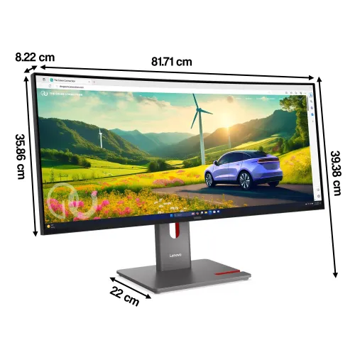 Monitor LENOVO ThinkVision P34WD-40 34" 3440x1440px IPS 120Hz 4 ms Curved + Kamera ThinkVision MC60
