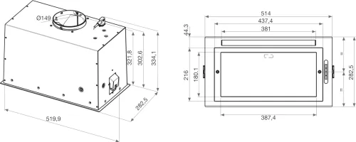 Okap Whirlpool WCT3 63F LTX Inox