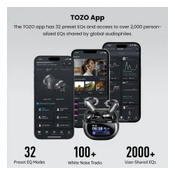 Słuchawki bezprzewodowe Tozo AeroSound6 Pro Dokanałowe Bluetooth 5.4 Czarny