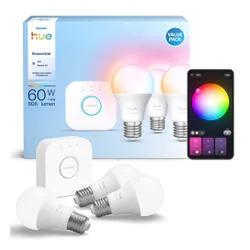 Inteligentna żarówka LED PHILIPS HUE 929004235411 E27 8W Bluetooth, ZigBee (3 szt.) + Mostek