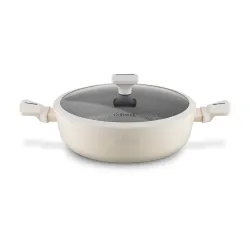 Patelnia aluminiowa nieprzywierająca z dwoma uchwytami i pokrywką STARKE PRO BRULE 28 cm