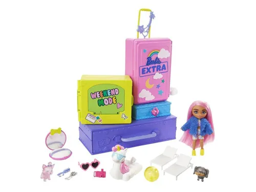 Barbie ekstra set + küçük bebek + hayvanlar