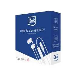 Słuchawki przewodowe 3mk Wired Earphones USB-C Biały