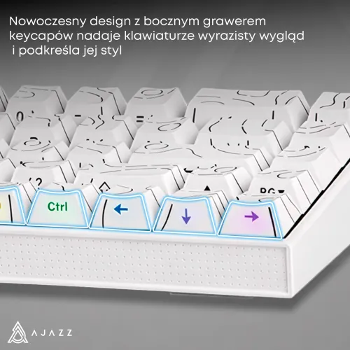 Klawiatura mechaniczna Ajazz NK68 Red Switch Biały