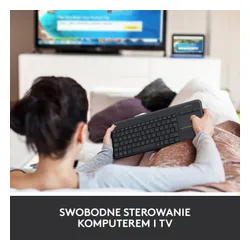 Klawiatura membranowa Logitech Wireless Touch Keyboard K400 Plus Szary