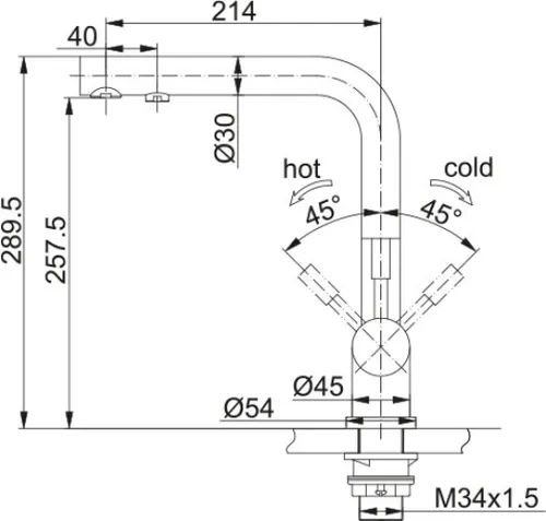 Bateria FRANKE Atlas Clear Water 120.0179.978 Chrom