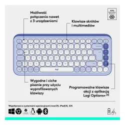 Klawiatura membranowa Logitech POP Icon Keys Fioletowy