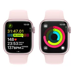 Apple Watch 9 GPS + сотовый 41 мм алюминиевый розовый / Розовый Спортивный ремешок M / L