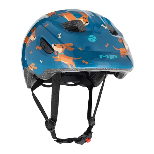 Kask rowerowy dziecięcy MET Hooray blue teckel glossy