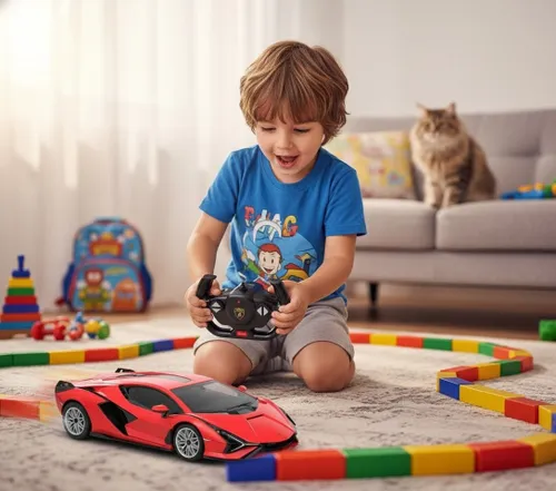 Duży samochód zdalnie sterowany COIL RC Lamborghini SIAN otwierane drzwi światła czerwony