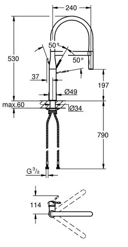 Bateria GROHE Essence 30294000 Chrom